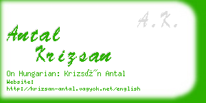 antal krizsan business card